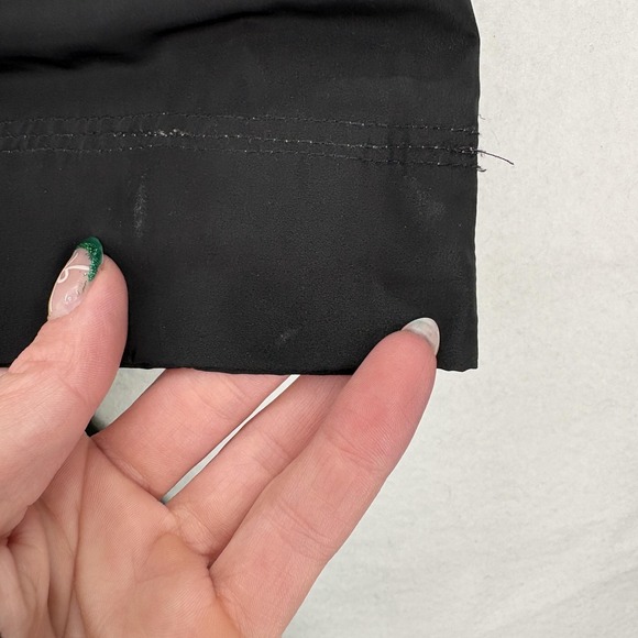 Athleta Endless Rain Jacket Womens Small Black Hooded Long Windbreaker Full Zip - Picture 13 of 15